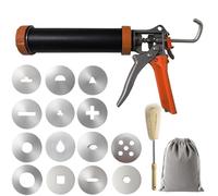 Estrusori di argilla in acciaio inossidabile, lanciatore di argilla con 13 piastre diverse in acciaio inossidabile, strumento per pistola per fango in argilla ceramica, pistola per estrusione di