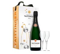 Estuche 1 botella Taittinger Brut Réserve + copas Regalo