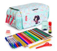 Estuche Triple Grafoplás Design Mafalda Pijama con Materiale Scolastico Incluso