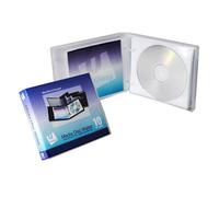 Estuche UniKeep para 10 CD/DVD con p ginas (6,38"" x 5,44"" x 1,135"") - Caja de 20 (Transparente)