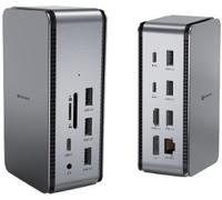 eSTUFF ES623015 replicatore di porte e docking station per laptop Cablato USB4 Alluminio, Nero (USB4 Pro Dual Dock excluding - Power Supply - Warranty: 24M) - Nouvo