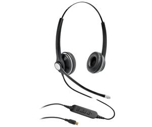 eSTUFF GLB240450 cuffia e auricolare Cablato A Padiglione Ufficio USB tipo-C Bluetooth Nero (G4045 USB-C Office Headset - Binaural headset with - noice-cancelling microphone Binaural headset with noic