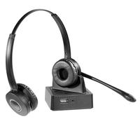 eSTUFF GLB245550 cuffia e auricolare Wireless A Padiglione Ufficio Bluetooth Base di ricarica Nero (G4555 Bluetooth Office - Headset Binaural headset with - noice-cancelling microphone Binaural headse