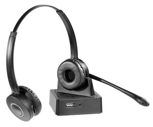 eSTUFF GLB245550 cuffia e auricolare Wireless A Padiglione Ufficio Bluetooth Base di ricarica Nero (G4555 Bluetooth Office - Headset Binaural headset with - noice-cancelling microphone Binaural headse
