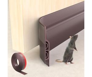 Esufeir 39"/1m Marrone Paraspifferi Porta di ingresso,Gomma Paraspifferi sotto porta esterna,Autoadesivo Silicone Isolante Acustico Insonorizzazione,Striscia sigillata per porta interna,Copre le porte