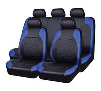 ESUKAR 9 Pezzi Coprisedili Auto Pelle per Skoda Kamiq/2019 2020 2021 2022 2023, Completo Impermeabile Set Tutte Le Stagioni Traspirante Copri-sedile Anteriori Posteriori,Blue_A