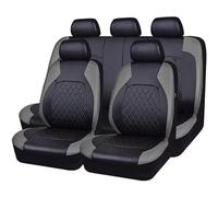ESUKAR 9 Pezzi Coprisedili Auto Pelle per Skoda Kamiq/2019 2020 2021 2022 2023, Completo Impermeabile Set Tutte Le Stagioni Traspirante Copri-sedile Anteriori Posteriori,Grey_A