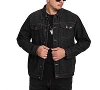 EsukAr Giacca A Jeans Da Uomo Giubbotto Grande E Alta,Nero,7XL