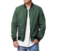 EsUkar Giacche Casual Primavera Autunno Da Uomo Verde Giubbotto Bomber Leggero Verde Smart Casual Colletto Da Baseball All'Aperto Capispalla Cargo Per M-5Xl,Xl