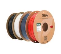 eSUN Filamento per Stampante 3D PLA Opaco Aggiornato, Filamento PLA Opaco da 1.75mm, 1 kg per bobina, 4 bobine per stampanti 3D, Nero ebano+Bianco crema+Grigio scuro+Rosso fuoco