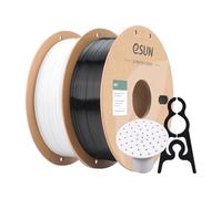 eSUN filamento PET 1,75 mm, alta tenacità, 1 kg per bobina, 2 rotoli di materiale di stampa per stampanti 3D, Nero + Bianco