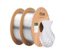 eSUN filamento PET 1,75 mm, alta tenacità, 1 kg per bobina, 2 rotoli di materiale di stampa per stampanti 3D, Trasparente-2KG