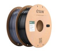 eSUN Filamento PETG 1,75 mm, filamento per stampanti 3D PETG, precisione di misurazione +/- 0,03 mm, 1KG per bobina, 2 bobine di filamento di stampa 3D per stampanti 3D, Nero solido+Grigio solido