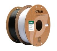 eSUN Filamento PLA 1,75 mm, filamento di Basic PLA per stampante 3D Precisione dimensionale +/- 0,03 mm, 1 kg per bobina, 2 bobine di filamento 3D per stampa 3D, Bianco Freddo+Nero