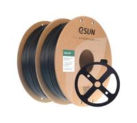 eSUN Filamento PLA riempito di fibra di carbonio 1,75 mm, PLA-CF Filamento PLA Precisione dimensionale +/- 0,03 mm, 1 kg per bobina, 2 bobine di filamento di stampa 3D per stampante FDM 3D, Nero