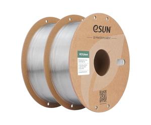 eSUN PETG Basic Filamento 1,75 mm, alta tenacità, 1 kg per bobina, 2 rotoli di materiale di stampa per stampanti 3D, Trasparente-2 kg