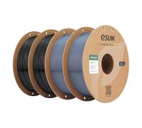 eSUN PETG Basic Filamento 1,75 mm, alta tenacità, 1 KG per bobina, 4 rotoli di materiale di stampa per stampanti 3D, Nero-2KG + Grigio-2KG