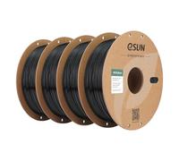 eSUN PETG Basic Filamento 1,75 mm, alta tenacità, 1 KG per bobina, 4 rotoli di materiale di stampa per stampanti 3D, Nero-4KG