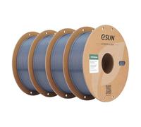 eSUN PETG Basic Filamento 1,75 mm, alta tenacità, 1 KG per bobina, 4 rotoli di materiale di stampa per stampanti 3D, Grigio-4KG