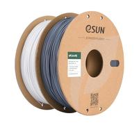 eSUN PL Filamento 1,75 mm, PL HS Filamento per stampante 3D ad alta velocità Precisione dimensionale +/- 0,03 mm, bobina da 1 kg, 2 bobine per stampanti, Bianco Freddo+Grigio