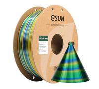 eSUN Silk Candy PLA Filament 1,75 mm, filamento setoso multicolore per stampanti 3D PLA, bobina da 1KG (2,2 LBS) con cambio graduale per stampanti 3D, Oro blu verde