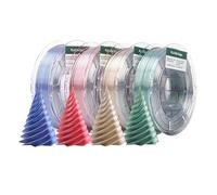 eSUN Silk Dual-Color PLA Filament 1.75mm Bundle, Filamento per stampa 3D coestrusione Silk Magic PLA, 200g*4 bobine per stampanti 3D, Rosso Argento+Blu Argento+Oro Argento+Verde Argento