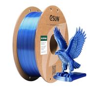 eSUN Silk Filamento PLA a doppio colore da 1,75 mm, filamento per stampa 3D in coestrusione Silk Magic PLA, colore sfumato che cambia bobina da 1 kg (2,2 libbre) (Silk Blu Argento, 1KG)