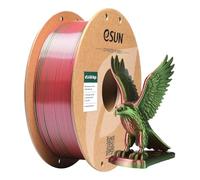 eSUN Silk Filamento PLA a doppio colore da 1,75 mm, filamento per stampa 3D in coestrusione Silk Magic PLA, colore sfumato che cambia bobina da 1 kg (2,2 libbre) (Silk Rosso Verde, 1KG)