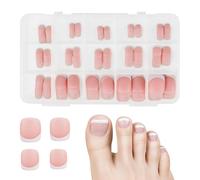ESUOHYM 150PCS French Toe Nail Press On Full Cover 12 Dimensioni Falso Quadrato Francese Tip Kit Estensione Unghie Dei Piedi Per Le Donne Salon Fai Da Te