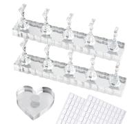 ESUOHYM Supporto per unghie per premere su acrilico forte supporto magnetico per unghie per dipingere unghie punta arte display con 200 pezzi nastro biadesivo e 1 supporto magnetico acrilico a forma