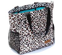 ESVAN Borsa a tracolla grande, con tasche multiple, motivo floreale, impermeabile, per palestra, escursionismo, picnic, viaggi, spiaggia e uso quotidiano