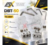 ESX DBT-50 set morsetti batteria auto 50 mm² set morsetti polo batteria più e...