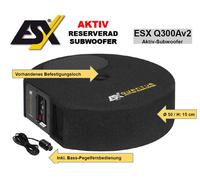 ESX Q300AV2 Subwoofer Attivo Per Il Vano Riserva 15 X 23 Cm (6 X 9”) 300 W