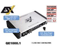 ESX QE1000.1 Mono Digitale 1-Kanal Amplificatore 1000 W + Bassi Livello Remoto
