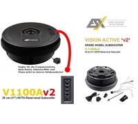 ESX V1100Av2 Attivo Subwoofer Bassi Scorta Mulde 300 Watt + Telecomando