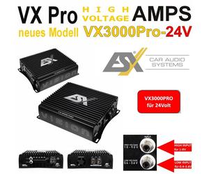 ESX VX3000PRO-24V Amplificatore 1 Canale Monoblocco 24V per Camion, Camion...