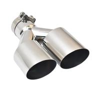 ESyem Auto Tubo Scarico Punta obliqua Universale per Auto Acciaio Inossidabile con Bocca marmitta Tubo di Coda Punta Un Punto Due Doppi Decorativi