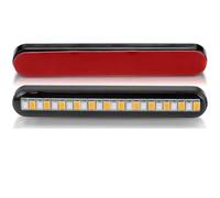 ESyem Indicatori Moto Striscia di Luci Stop per Motociclette 12 24 LED Scorre Fanale Posteriore Lampada Stroboscopica, Scansione, Avviamento per Cruiser Choper Scooter Moto