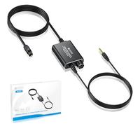 eSynic 192KHz DAC Convertitore Audio da SPDIF a 3.5 mm Volume Regolabile, Mini Convertitore Digitale ad Analogico con Cavo Audio, Adattatore Ottico a 3.5mm AUX Supporta PCM per TV STB DVD