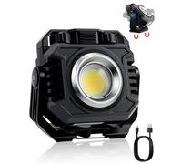 eSynic 1PZ Lampada da Lavoro LED Portatile Ricaricabile, Doppia Luce Flood e Spot con Luce Rossa Emergenza, Magnetica 360°, Power Bank 4400mAh, Impermeabile IP65, per Officina Auto, Garage e Campeggio
