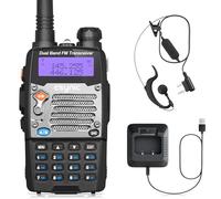 eSynic 1PZ Walkie Talkie Ricetrasmittente Professionale 5W Portata 5KM, 128 Canali, Display LED VOX Radio FM Torcia, Woki Toki Dual Band + Batteria 1800mAh e Ricarica USB per Cantiere Hotel Escursioni