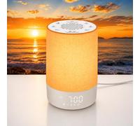 eSynic 2 in 1 Sveglia Luminosa Alba e Macchina Rumore Bianco, Luce Notturna Display Dimmerabile, 30 Suoni Rilassanti, Timer, Snooze, Volume Regolabile, Sunrise Alarm Clock da Comodino con Spina