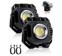 eSynic 2PZ Lampada da Lavoro LED Portatile Ricaricabile, Doppia Luce Flood e Spot con Luce Rossa Emergenza, Magnetica 360°, Power Bank 4400mAh, Impermeabile IP65, per Officina Auto, Garage e Campeggio