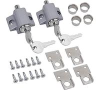 ESYNiC 2PZ Serrature per Finestre Scorrevoli con Chiavi Universali 1 Paio Lucchetto di Sicurezza per Porta Scorrevole per Casa Scuola Catenaccio Limitatore di Apertura per Sicurezza Bambini - Argento