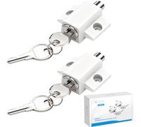ESYNiC 2PZ Serrature per Finestre Scorrevoli con Chiavi Universali Paio Lucchetto di Sicurezza per Porta Scorrevole per Casa Scuola Catenaccio Limitatore di Apertura per Sicurezza Bambini - Bianco
