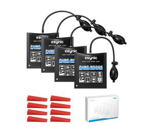 ESYNiC 4PZ Pompa ad Aria per Finestre Carico Massimo di 300LBS, 4x Cuscini Gonfiabili ad Aria Materiale in TPU con 8 Cunei per Montaggio di Finestre Porte Mobili Sportelli Auto Uso Domestico