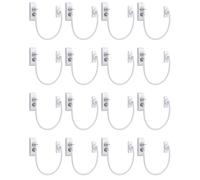 eSynic Confezione da 16 limitatori di apertura e serrature per finestre per bambini, limitatori per finestre in UPVC/PVC, con cavo da 19 cm, limitatori per finestre a gatto e serrature di sicurezza