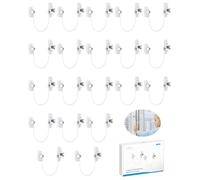 eSynic Confezione da 20 limitatori per finestre per la sicurezza dei bambini in UPVC, resistenti, con filo lungo 185 mm, serrature di sicurezza antifurto, in legno uPVC, per casa, ufficio, fabbrica