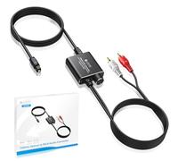 eSynic Convertitore da Ottico a RCA 192kHz DAC con Controllo del Volume Convertitore Digitale ad Analogico SPDIF a RCA con Cavo Ottico RCA USB Convertitore Ottico ad Analogico per HDTV Blu Ray DVD ecc