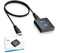 eSynic HDMI Splitter 1 in 2 Out 4K/30Hz con Cavo HDMI 1m e Cavo USB-C, UHD 4Kx2K 2 Vie HDMI Amplificatore Distributore, Supporta 3D 1080P 2160P 30Hz HDCP 1.4, per Fire Stick Console